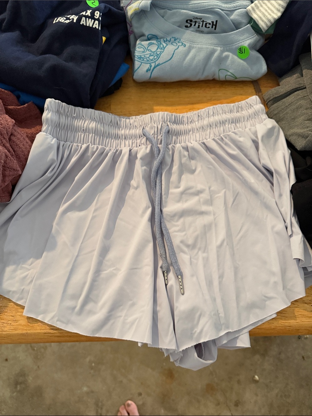 Light Purple Women's Athletic Drawstring Shorts